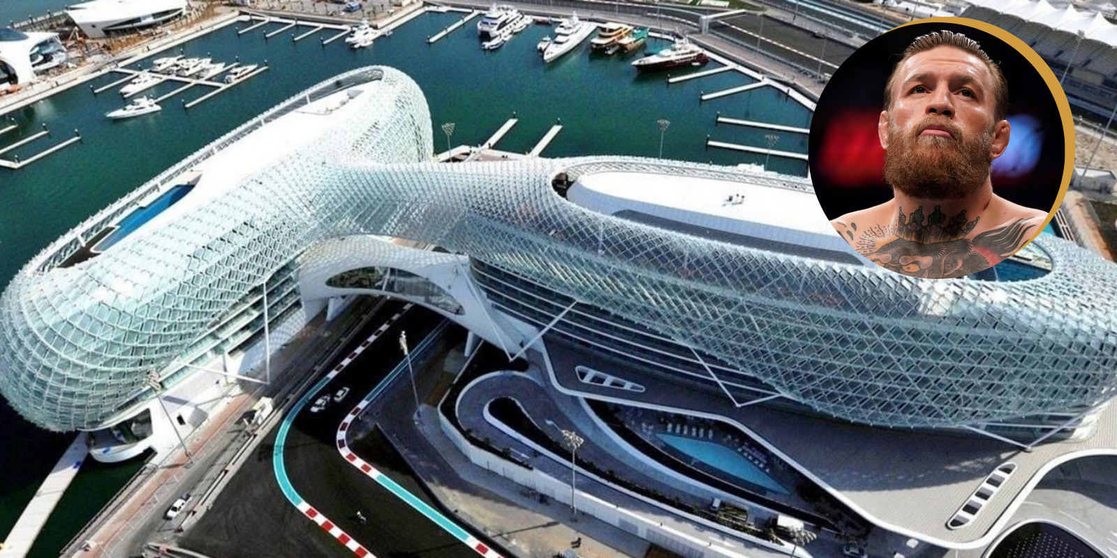 Vista de cima do W Abu Dhabi Hotel + Conor McGregor