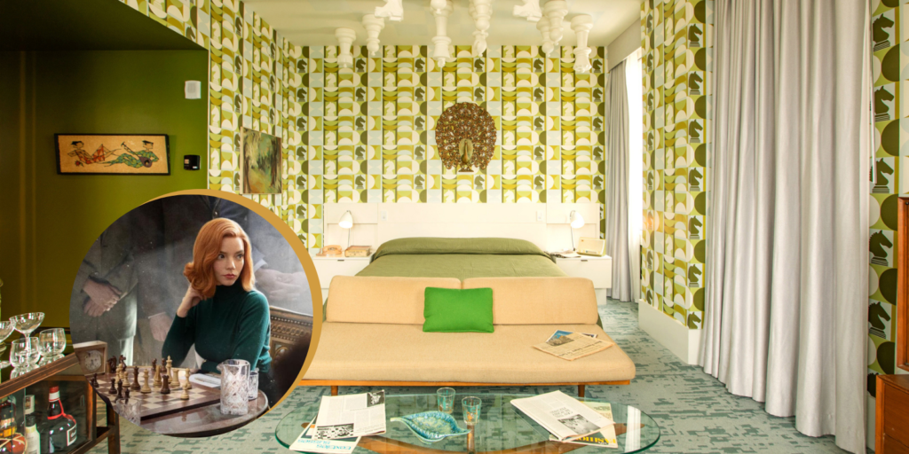 O Gambito da Rainha' inspira quarto de hotel que tem peças de xadrez no  teto