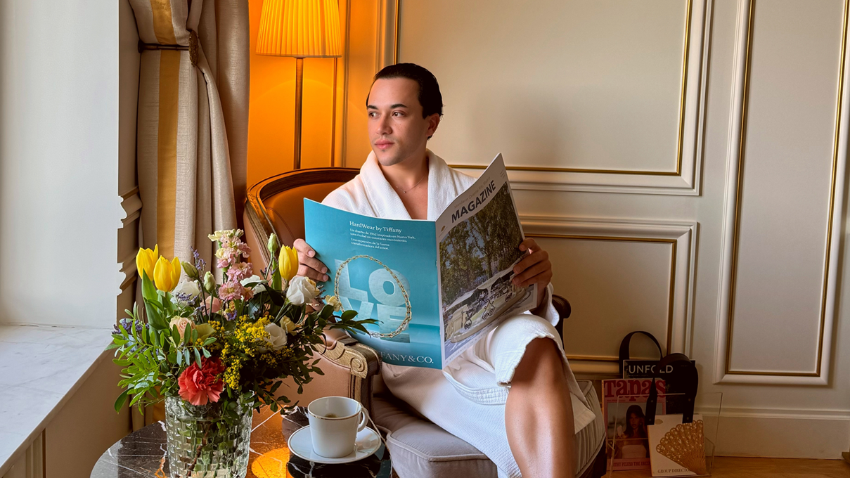 Vinicius Belo no Ritz Mandarin Oriental Madrid. Check Hotels