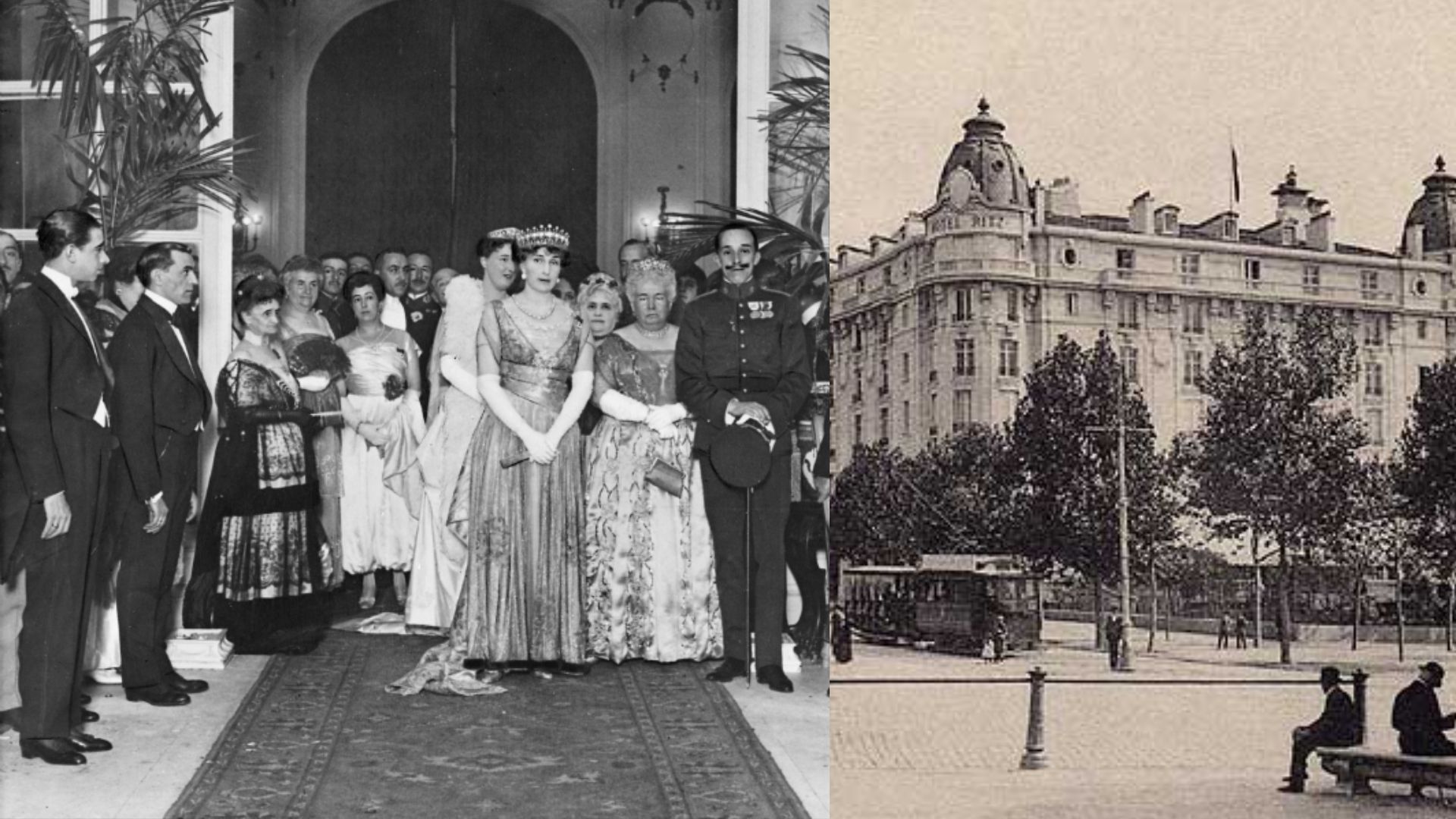o Rei Afonso XIII com a família real no Hotel Ritz, 1917 | Foto: Reprodução