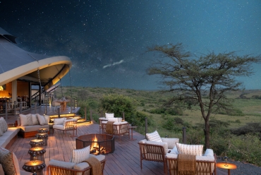 Mahali Mzuri - Fire Pit at night