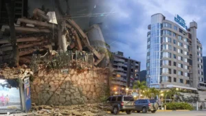 Hotel à beira-mar desaba após fortes terremotos atingirem a Venezuela