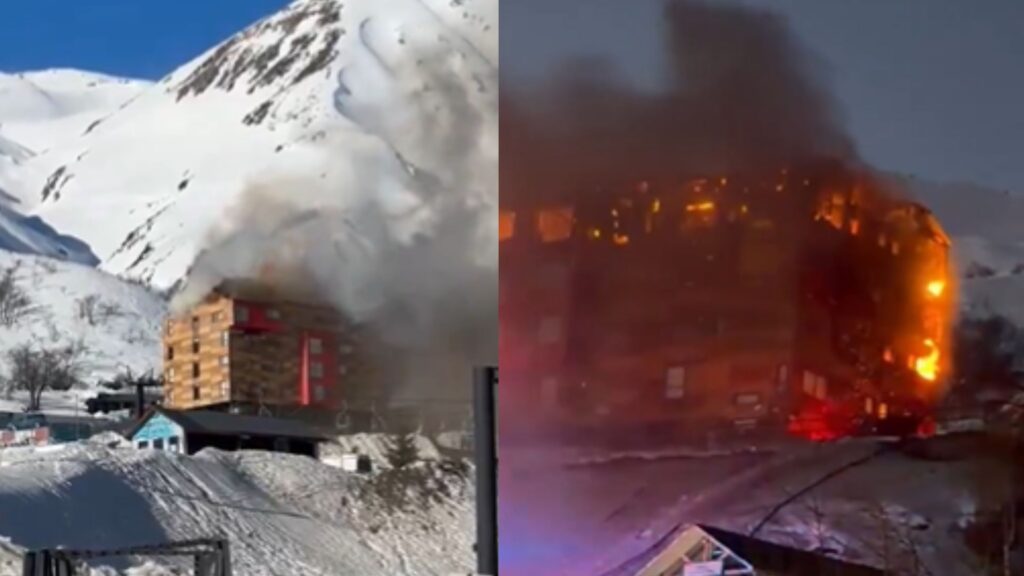 Incêndio no Hotel Alto Nevados | Foto: reprodução